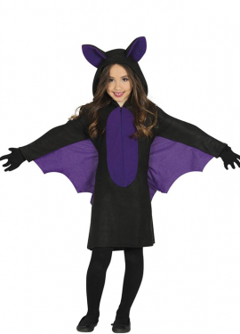 Fato de morcego roxo para menina
