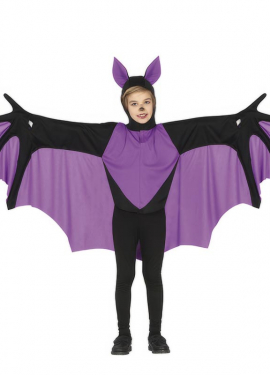 Fantasia de morcego roxo para crianças