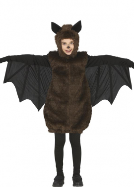 Fato de morcego peludo escuro para menino
