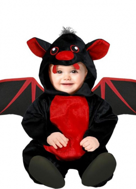 Fato de morcego vermelho para bebé
