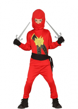 Fato de Ninja vermelho para menino