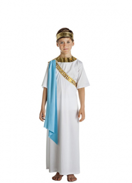 Fato de Noble grego branco para menino