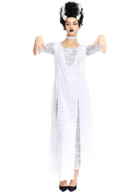 Fato de noiva monstro vestido branco para mulher