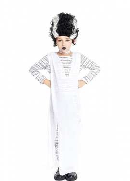 Fantasia de noiva monstro vestido branco para meninas e adolescentes