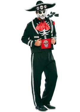 Fato de Black Day of the Dead Groom para homem