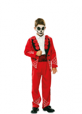 Red Day of the Dead Boyfriend Costume for Boy