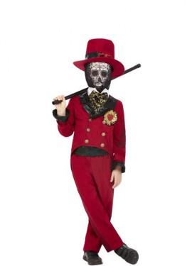 Burgundy Day of the Dead Boy's Groom Costume