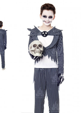 Fato de noivo com riscas pretas para menino