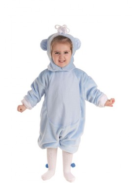 Fato de urso azul para bebês