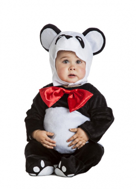 Fato de urso panda para bebé