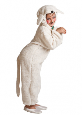 Fato de ovelha branca para crianças