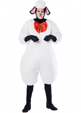 Sheep costume with bow for adults