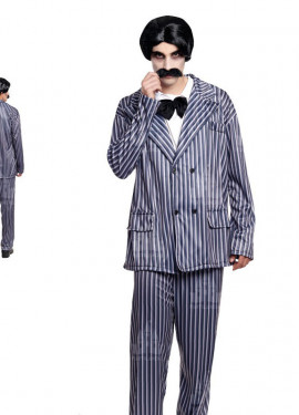 Fato masculina listrada de pai escuro