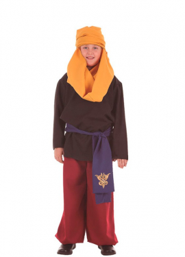 Fato de Paje com faixa azul para crianças