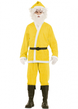 Fato de Papai Noel amarelo para homem