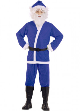 Fato de Papai Noel azul para homem