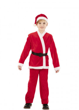 Fato de Papai Noel clássico com chapéu para menino