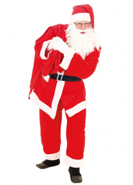 Fato de Papai Noel Veludo para adulto