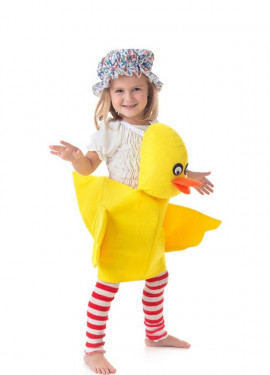 Yellow duckling costume with suspenders for children