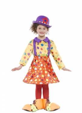 Fato de palhaço polka dot para menina