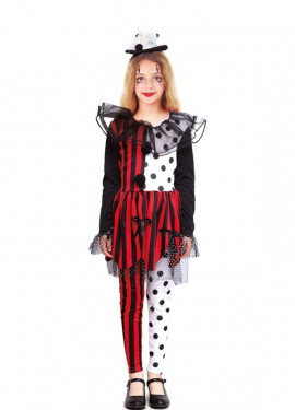 Fato de palhaço às riscas para menina