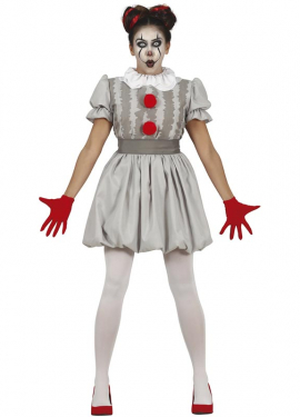 Fantasia de Palhaço Branco Demoníaco para Mulher