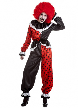 Fato de palhaço diabólico para mulher