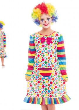Multicolor polka dot Clown costume for girl
