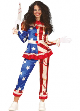 Teenage Bloody Patriot Clown Costume