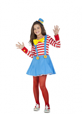 Striped Clown Costume for girls
