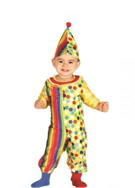 Fato de palhaço multicolorido para bebês