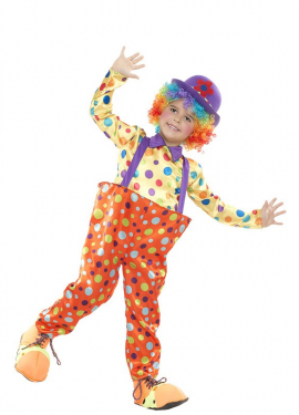 Fato de palhaço polka dot para menino