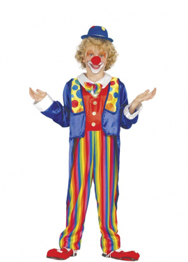 Multicolored striped clown costume for children