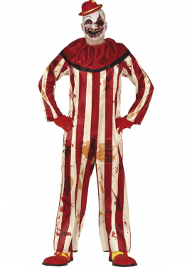 Striped Clown Costume for Men
