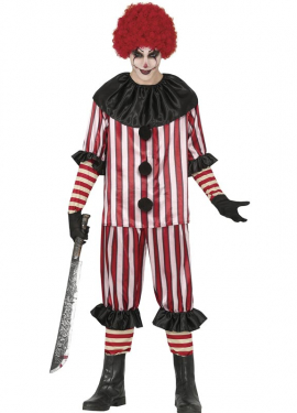 Fato de palhaço listrado masculino