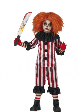 Fato infantil de palhaço listrado