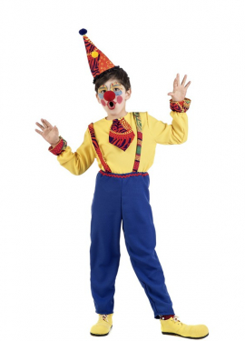Fato de palhaço amarelo para menino