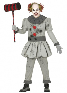 Fato de medo do palhaço para homem