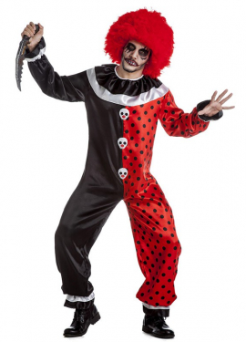 Fato de palhaço diabólico para homem