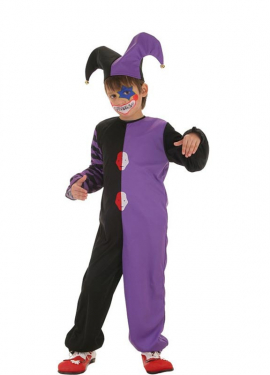 Black and lilac Clown costume for children