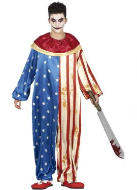 Fato de Palhaço Patriota Malvado Adolescente