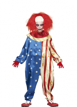 Fato de Palhaço Patriota Malvado para Meninos