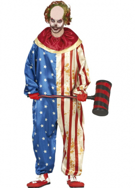 Fato de Palhaço Patriota Sinistro para homem