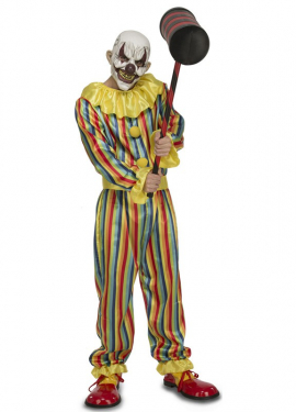 Fato de palhaço brincadeira com máscara para homem