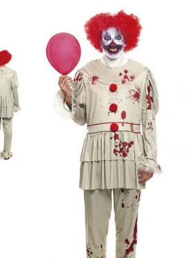 White Sadistic Clown Costume for Men