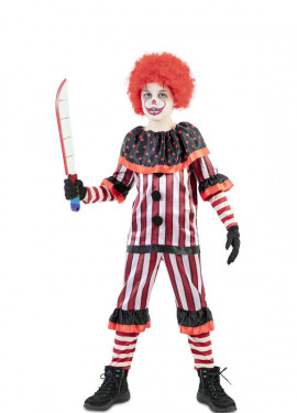 Fato de palhaço vermelho sangrento para menino