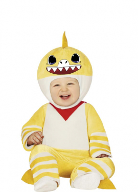 Fantasia de pequeno tubarão amarelo de bebê