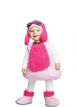 Fato de filhote de cachorro Poodle rosa para bebê e menina