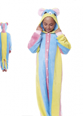 Fato de pijama de lhama multicolorido com capuz para menino