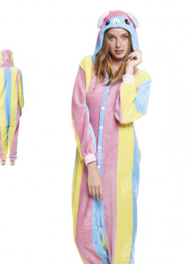 Fato de pijama de lhama multicolorido para mulher